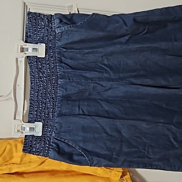 NWT: Girls M 7/8 long-sleeve marigold top and elastic wide leg jean pants outfit - Picture 9 of 9
